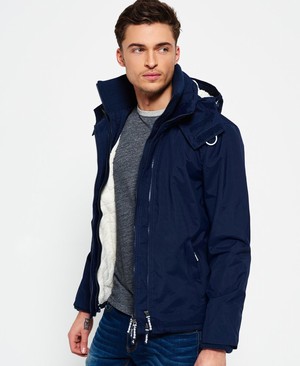 Superdry Hooded Sherpa SD-Windcheater Férfi Kabát Sötétkék/Krém | WMTZS9243